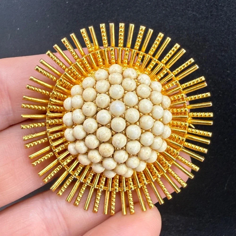 Vintage‎ Atomic Brooch Lot of 2 Gold Tone
